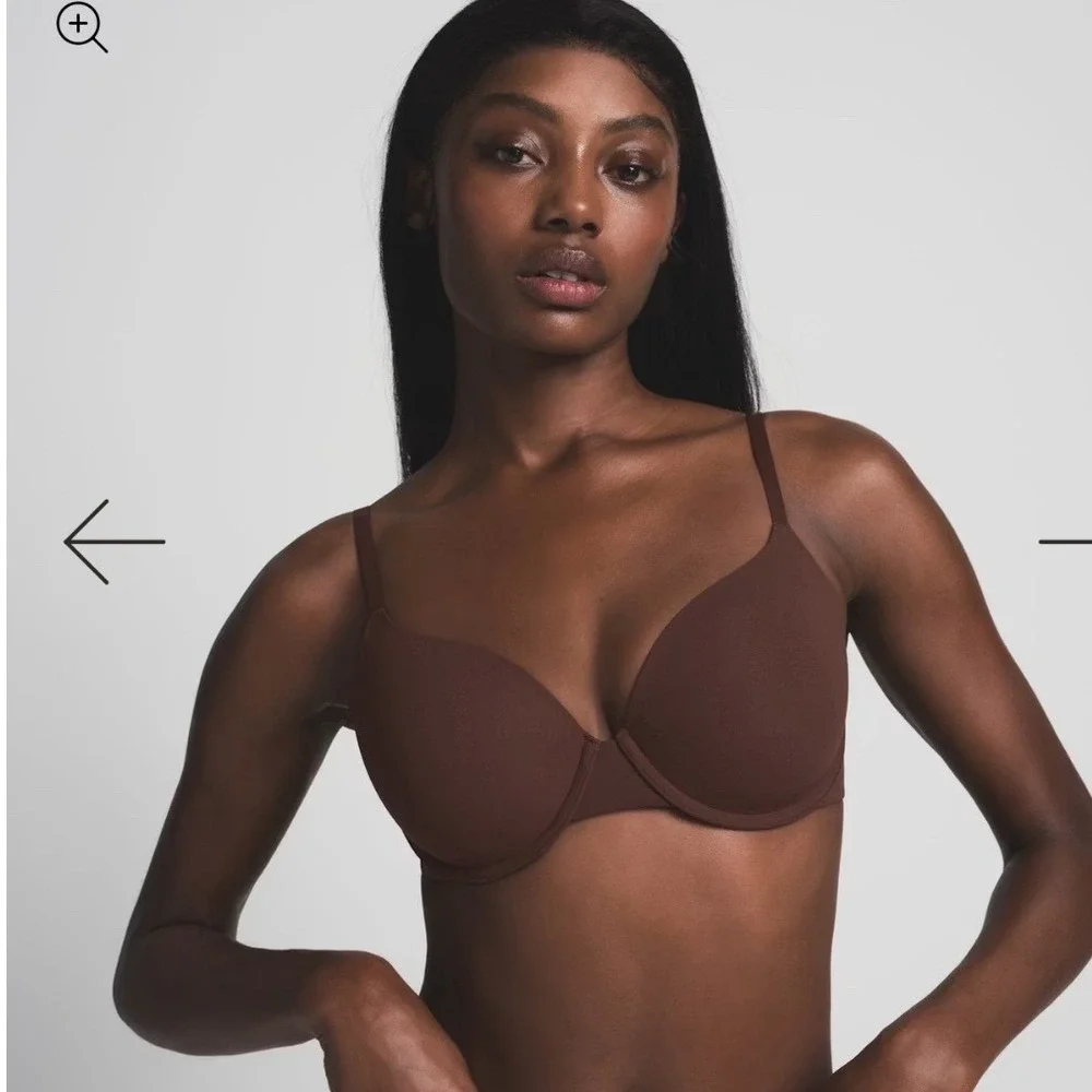 SKIMS Fits Everybody T-Shirt Bra Espresso Brown Underwire 32DDDD 32G